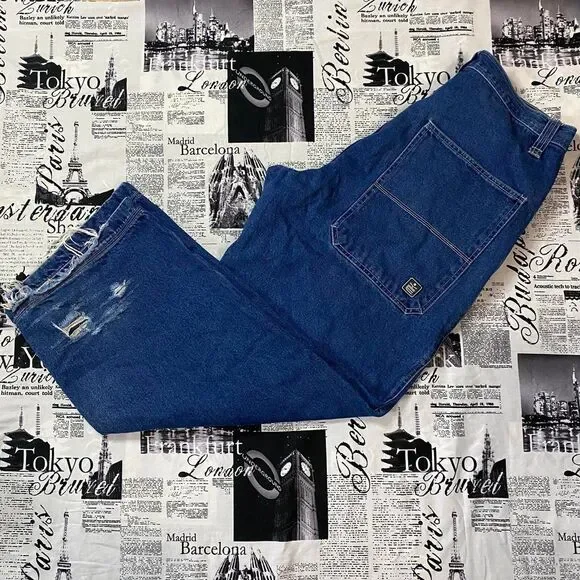 【HI FI FNK】Country Qulited Rivet Pants Kikai Machine | Jeans | Kikai Machine Mens Dark Wash Raver